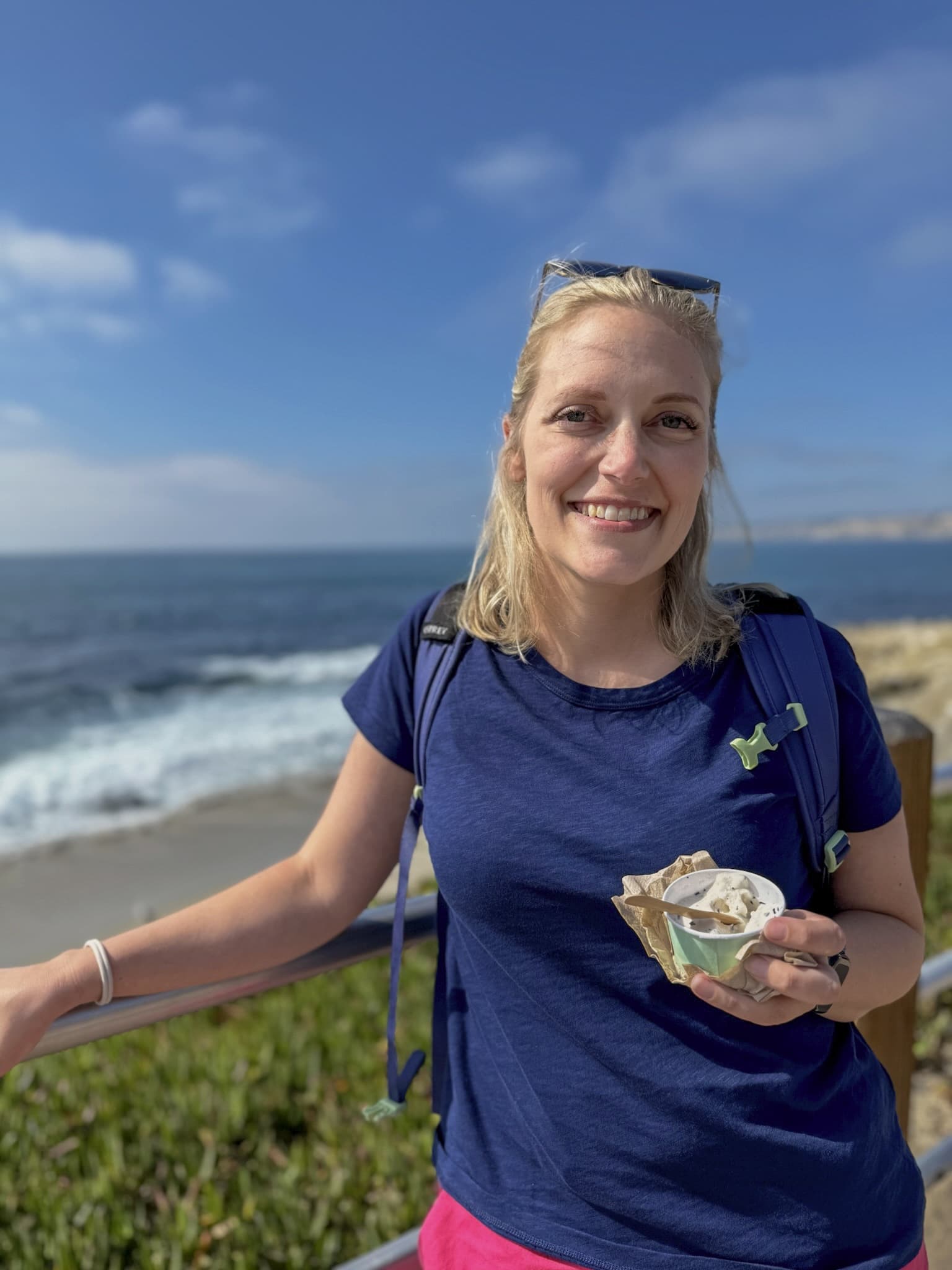 Amber Rinka by the ocean in La Jolla, California